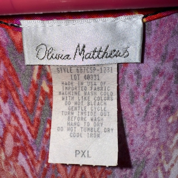 Olivia Matthews Chevron Print Maxi Dress – Size PXL - Picture 9 of 9